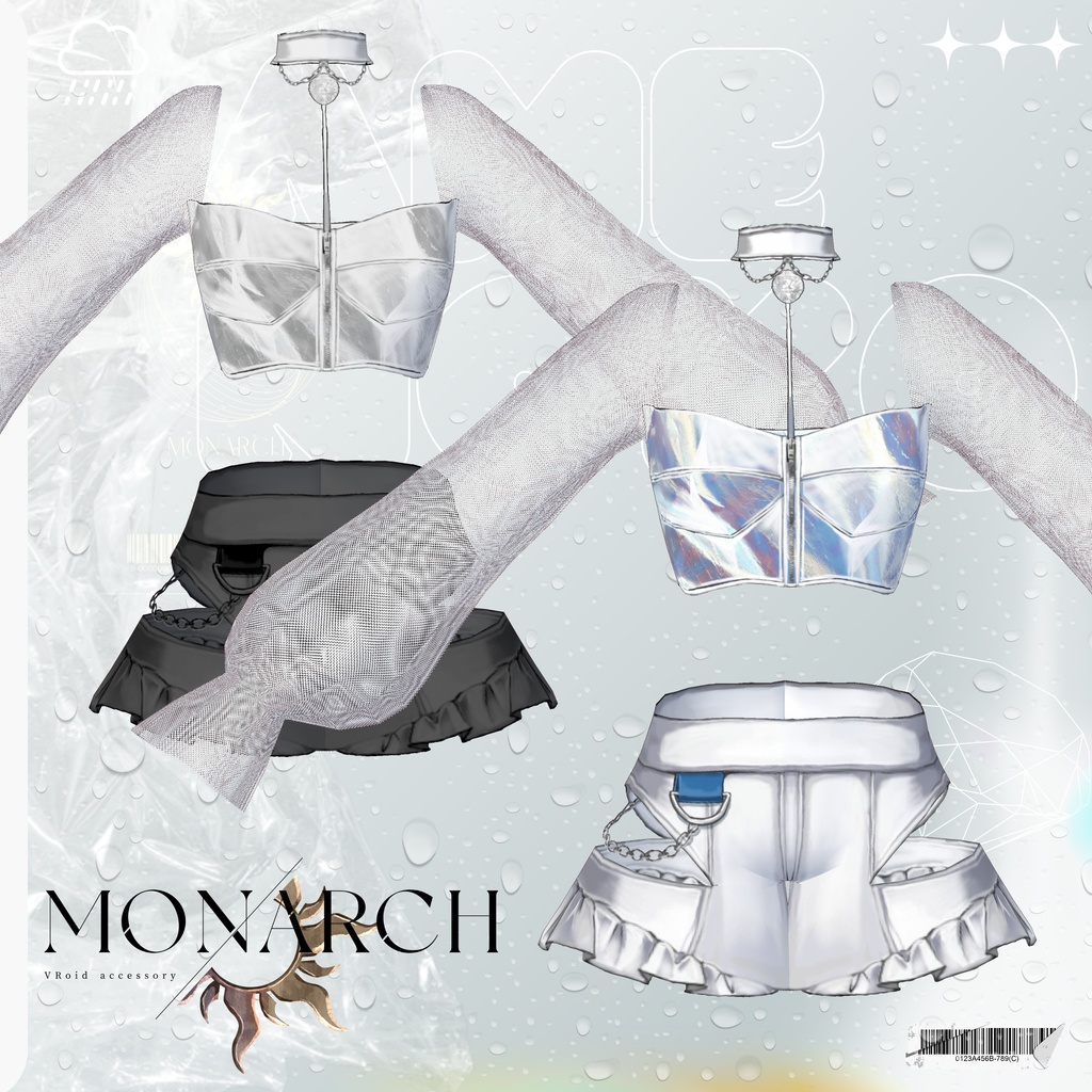 【#VRoid】オーロラシースルーセットアップ #MONARCH_V