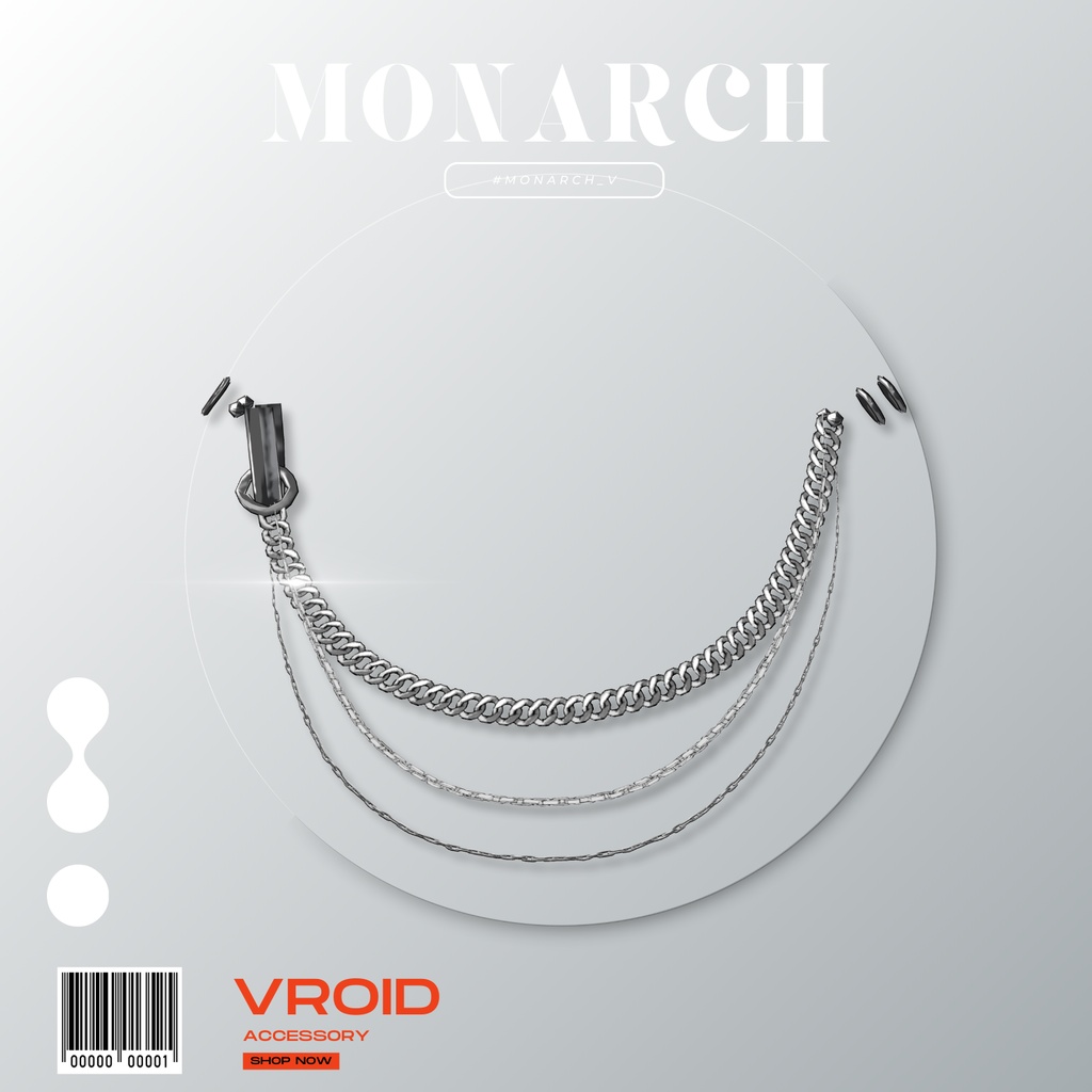 【#VRoid】チェーンピアス #MONARCH_V