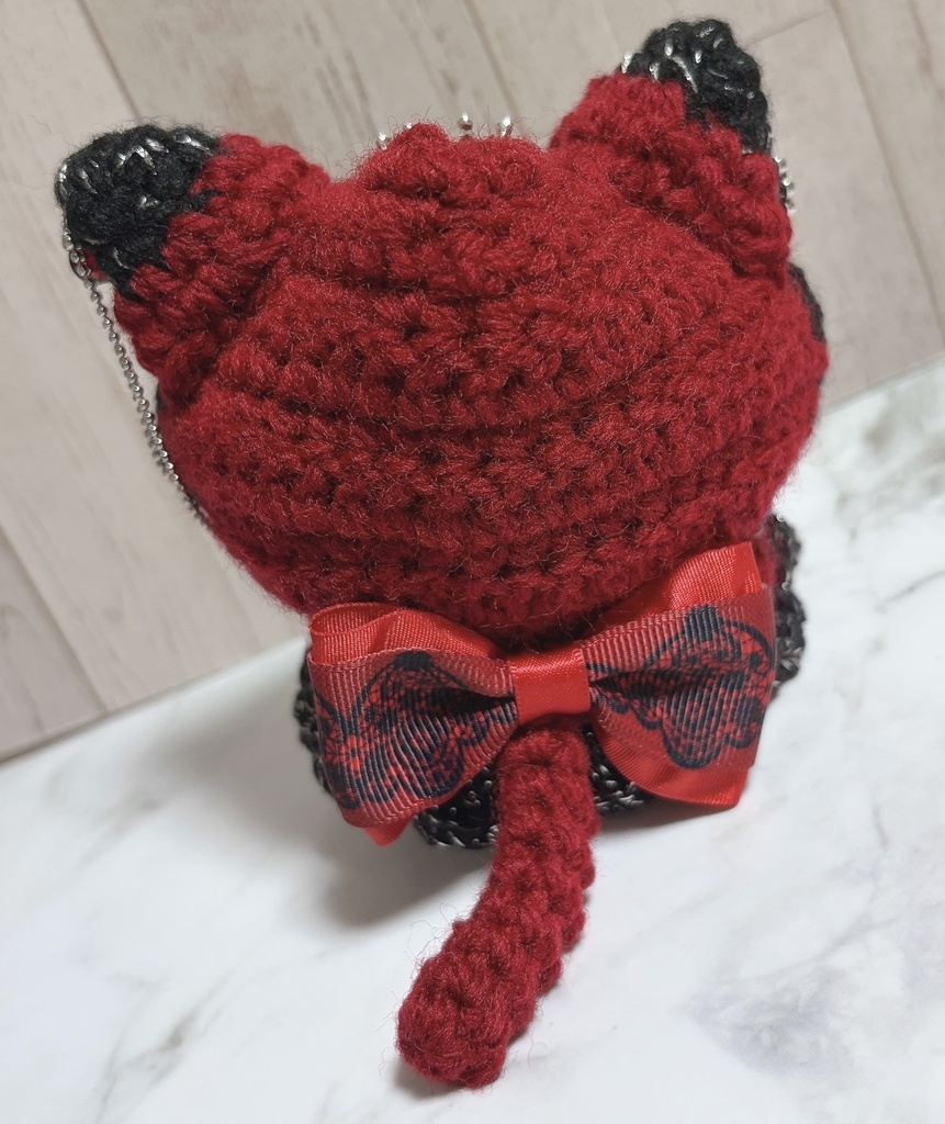 にじぱぺ用 猫耳フード付きケープ「クラウンレッド」