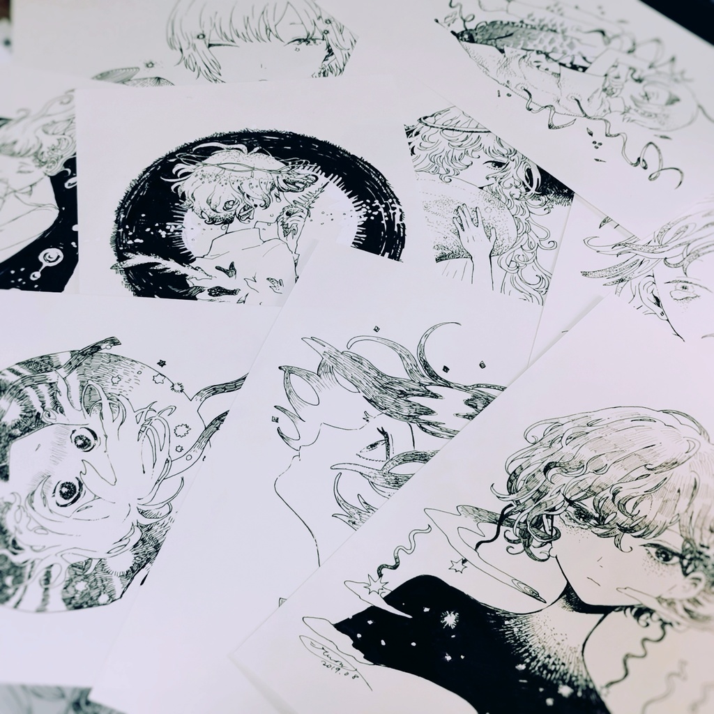ペン画原画A-J