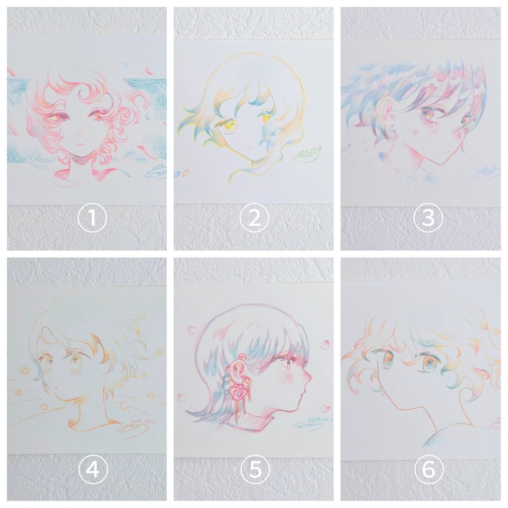原画「3色ドローイング｣1～6