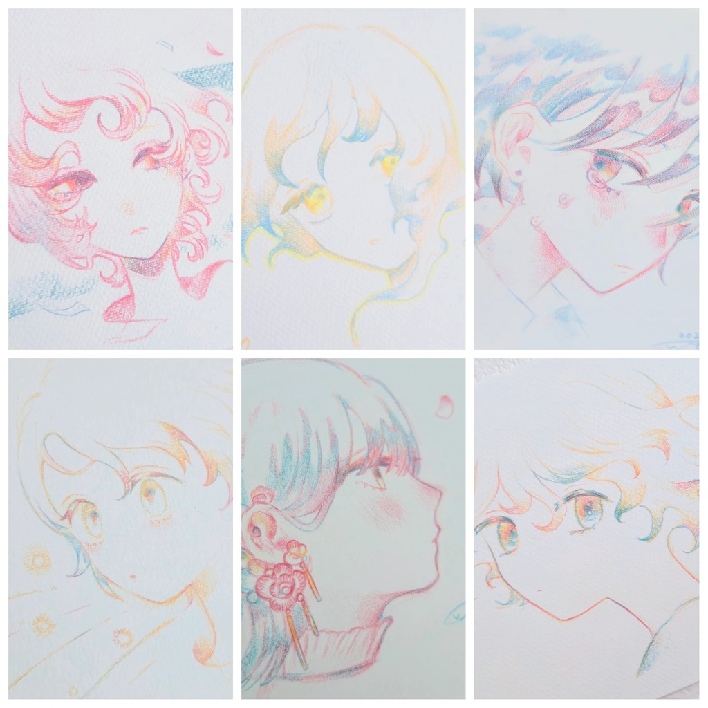 原画「3色ドローイング」1~6