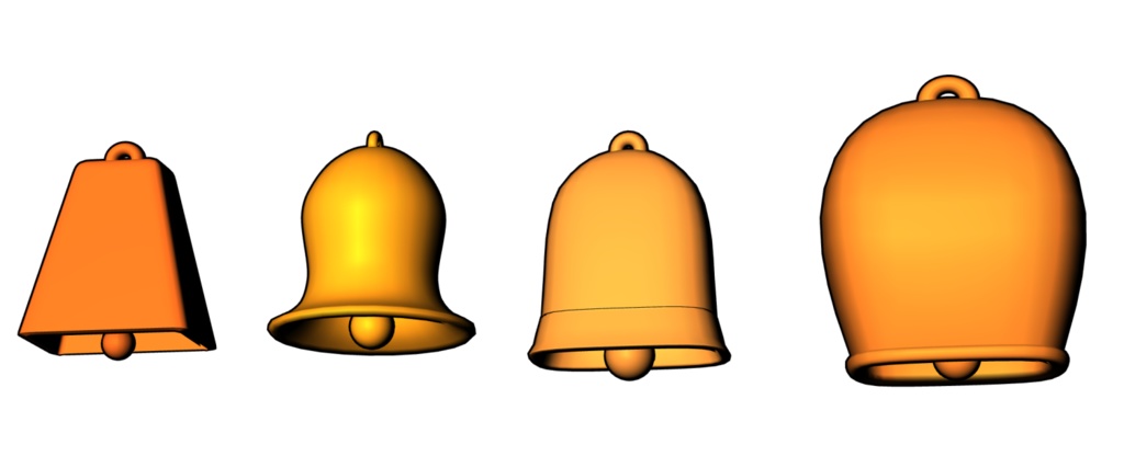 【無料配布】クリスタ用3D素材 カウベル4種