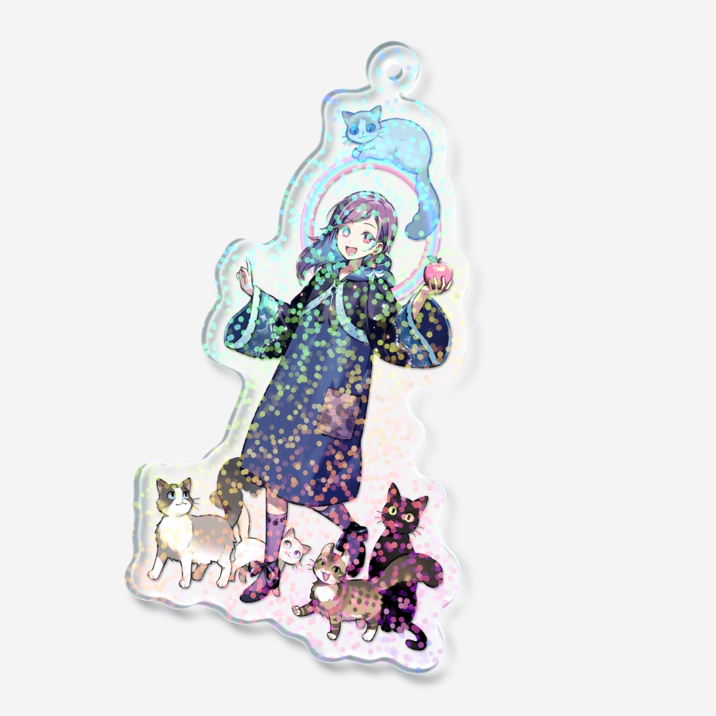 【ホログラムアクリルキーホルダー】イコレットと猫たち