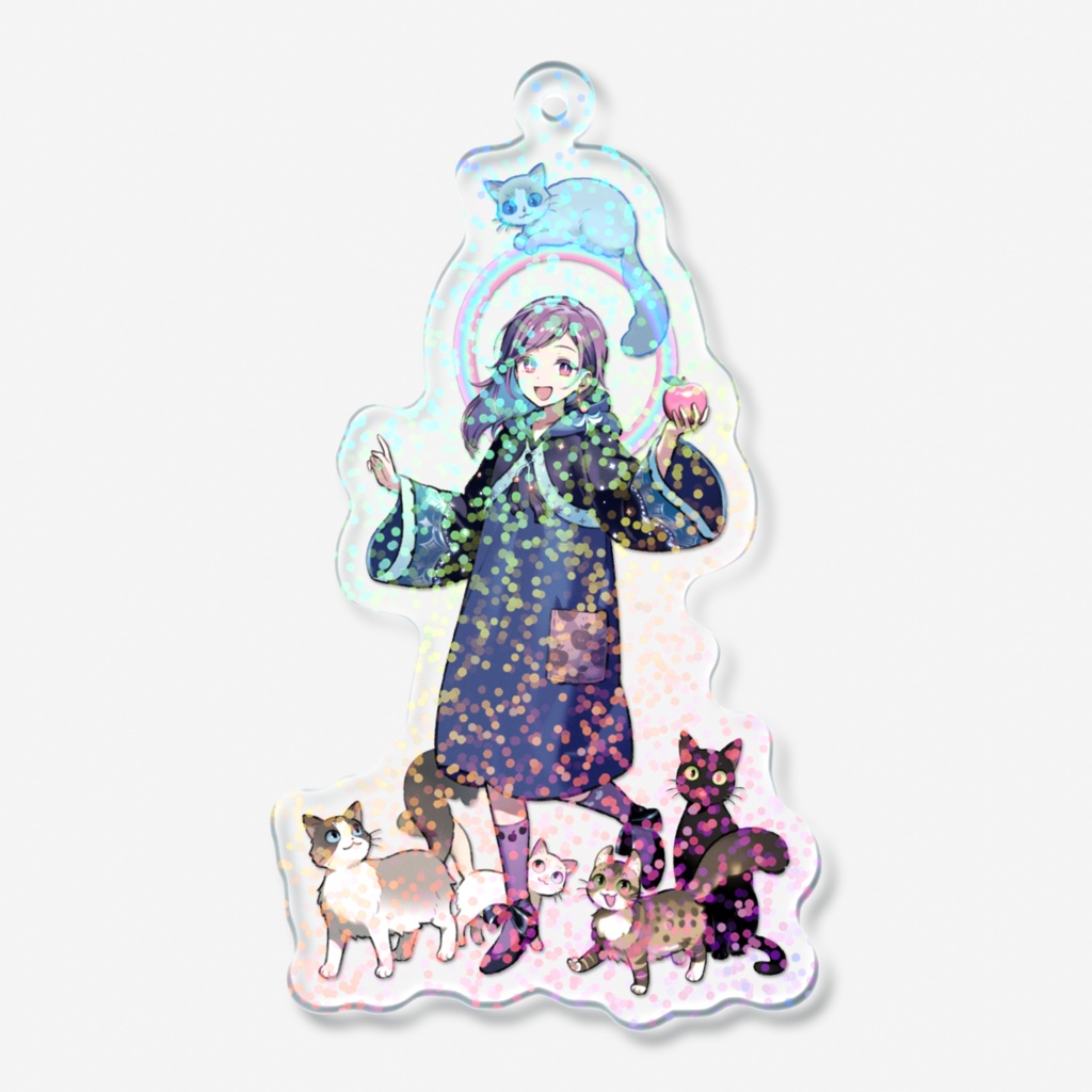 【ホログラムアクリルキーホルダー】イコレットと猫たち