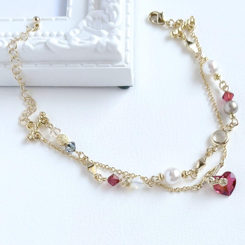 ハーツラビュル寮イメージ・ハートの二連ブレスレット