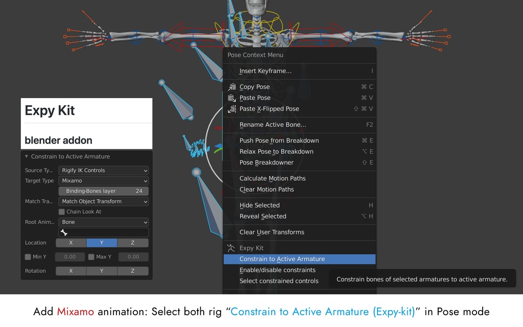 ローポリ人体モデル(Mixamoアニメーションガイド付き)