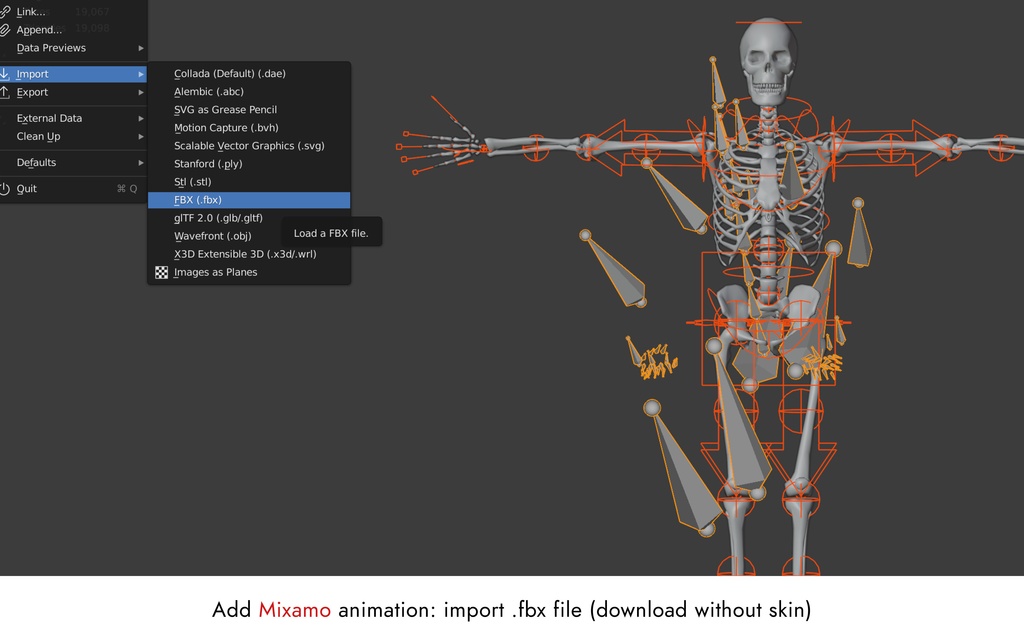 ローポリ人体モデル(Mixamoアニメーションガイド付き)