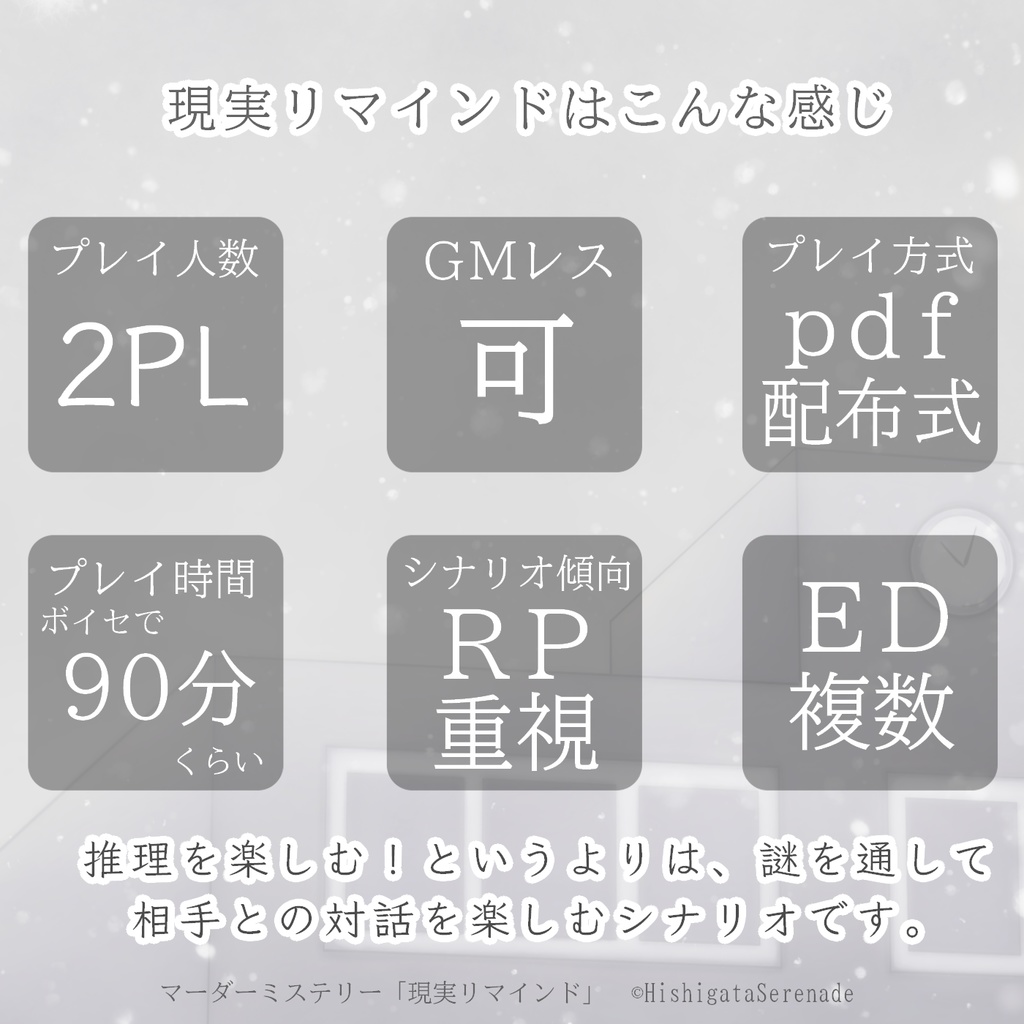 【2人用GMレス】現実リマインド【マーダーミステリー】