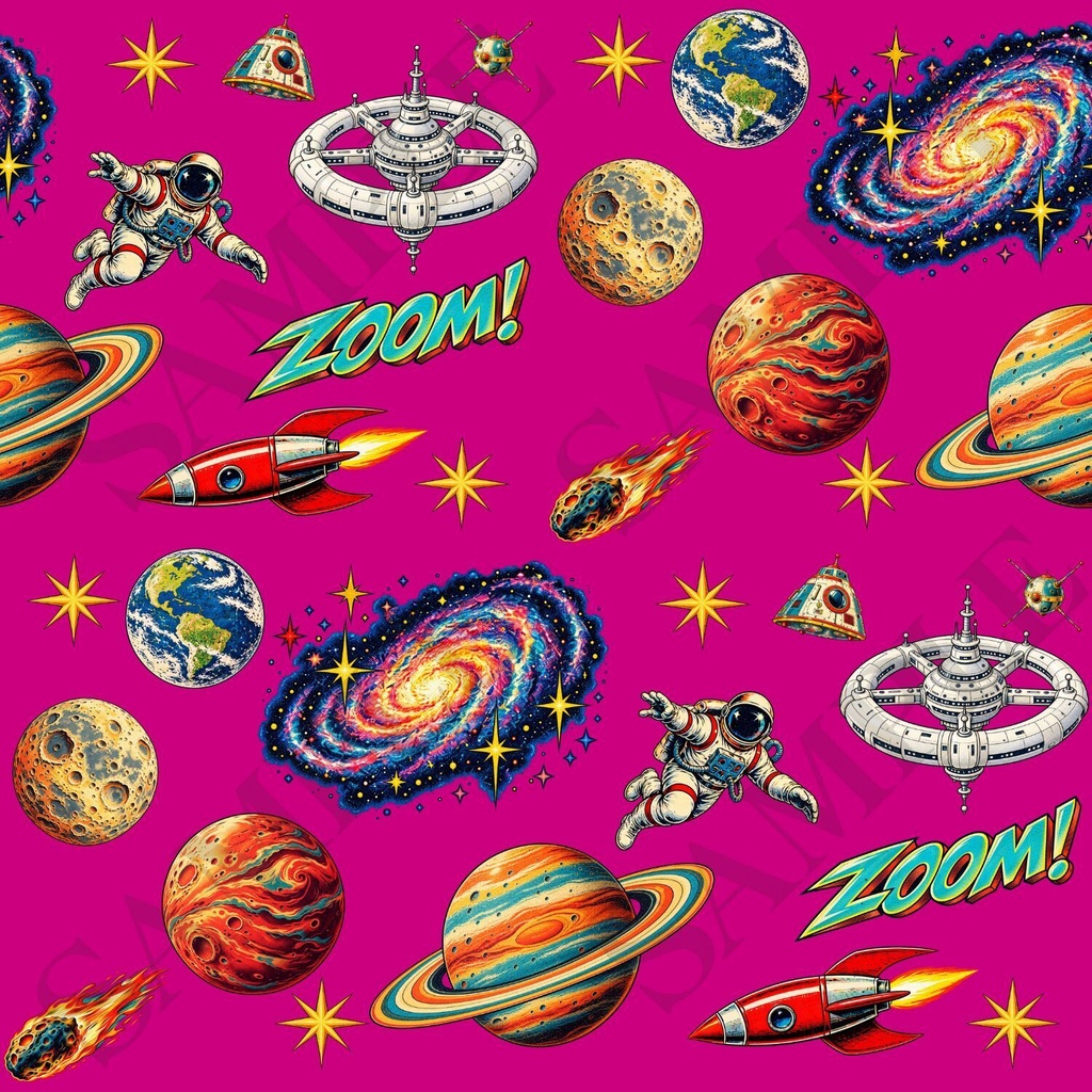 宇宙アドベンチャーデジタルペーパー4枚セット3600×3600pxPNG・PDF|壁紙・背景素材・ラッピング・デジタル手帳|Space Adventure