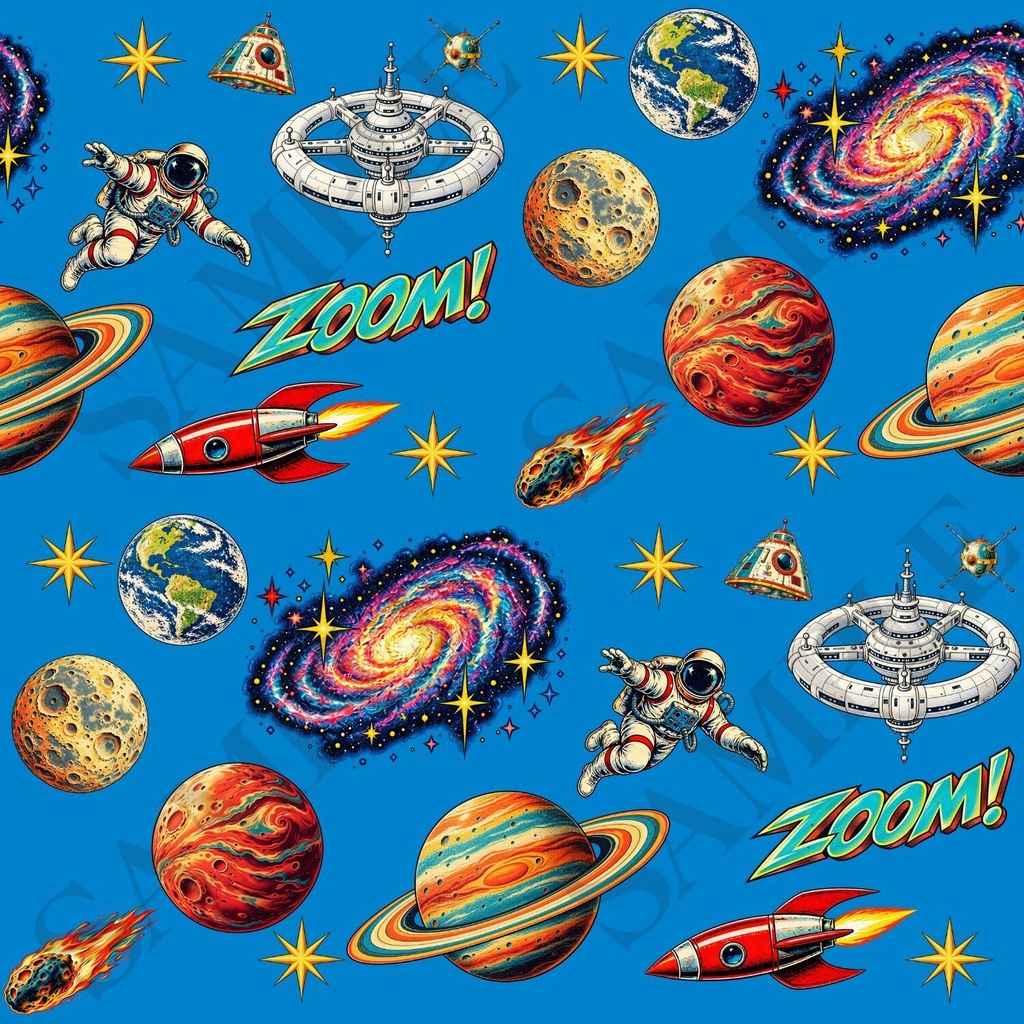 宇宙アドベンチャーデジタルペーパー4枚セット3600×3600pxPNG・PDF|壁紙・背景素材・ラッピング・デジタル手帳|Space Adventure