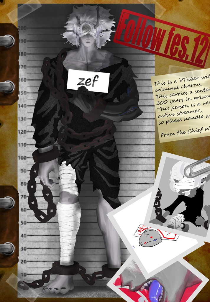 フォロー祭り素材【マグショット風】