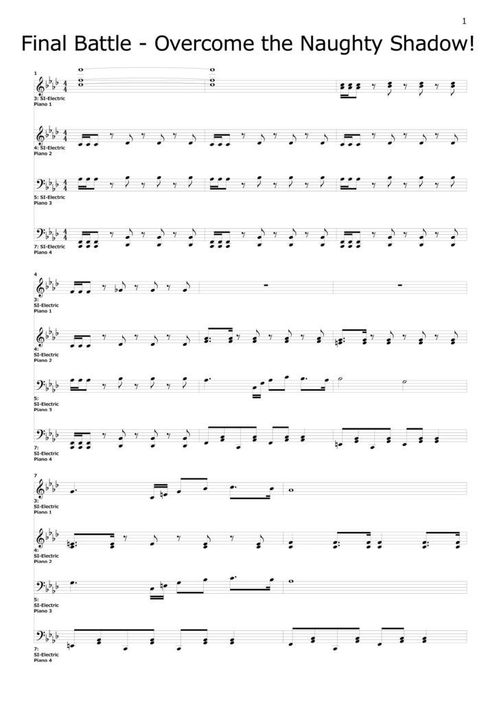 【楽譜】決戦！やんちゃマインドを超えてゆけ (Final Battle - Overcome the Naughty Shadow!)【カービィファイターズ2】