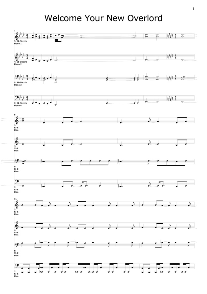 【楽譜】支配してアゲルヨォ (Welcome Your New Overlord)【星のカービィWii】
