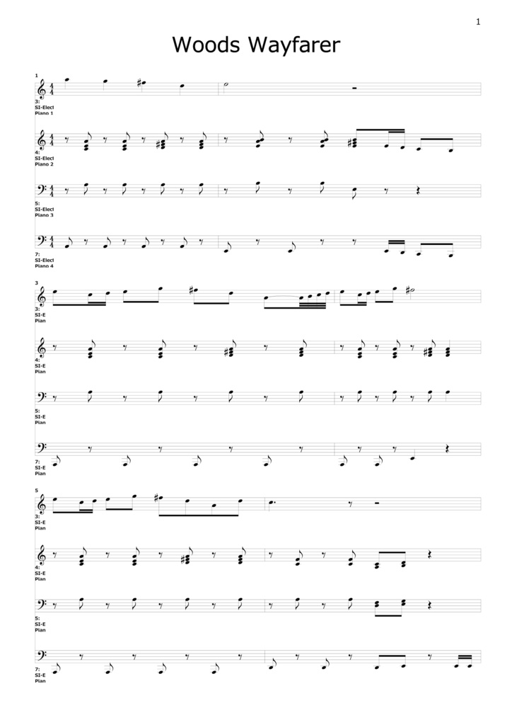 【楽譜】森をぬけて (Woods Wayfarer)【星のカービィWii】