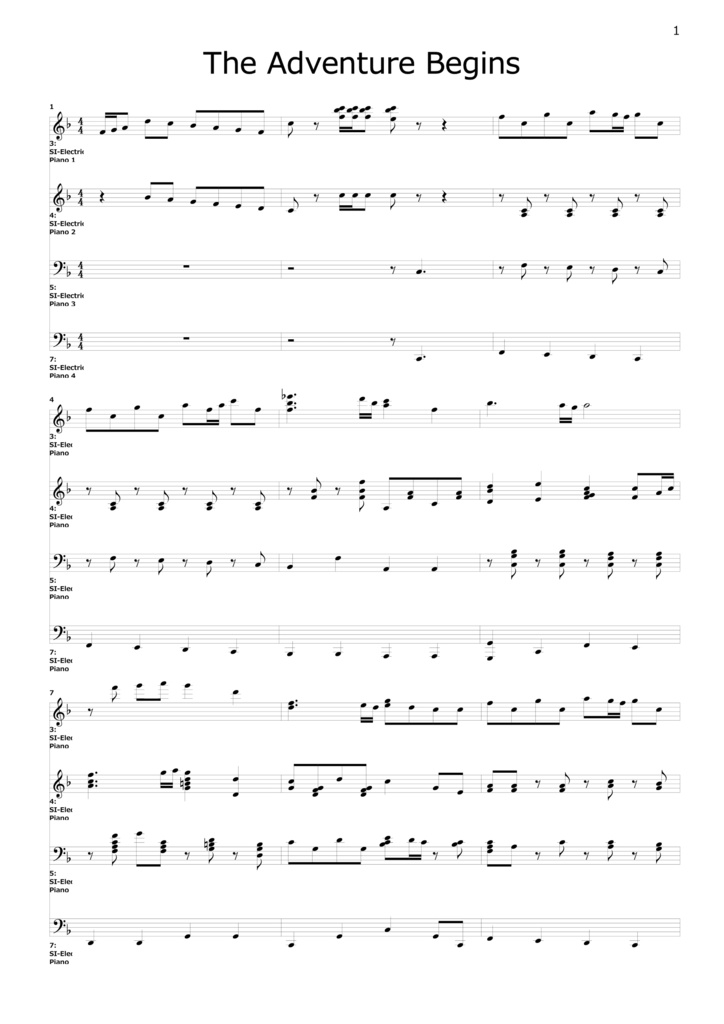 【楽譜】ぼうけんのはじまり (The Adventure Begins)【星のカービィWii】