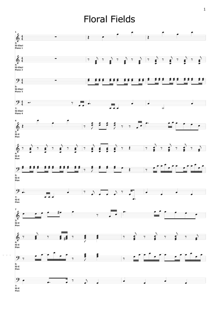 【楽譜】浮遊大陸の花畑 (Floral Fields)【星のカービィ トリプルデラックス】