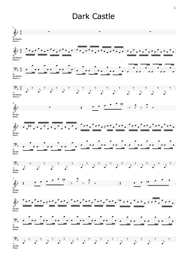 【楽譜】ダークキャッスル (Dark Castle)【星のカービィ2】