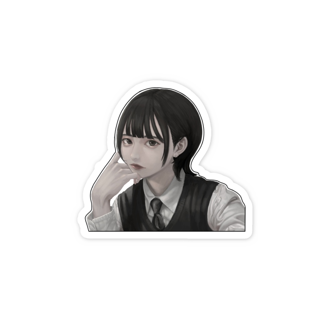 スマホステッカー ショートカットの子