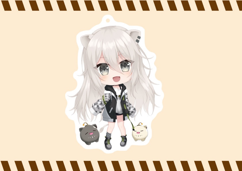 アクリルキーホルダー　獅白ぼたん（私服）