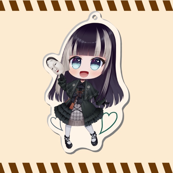 アクリルキーホルダー　儒烏風亭らでん-通常衣装