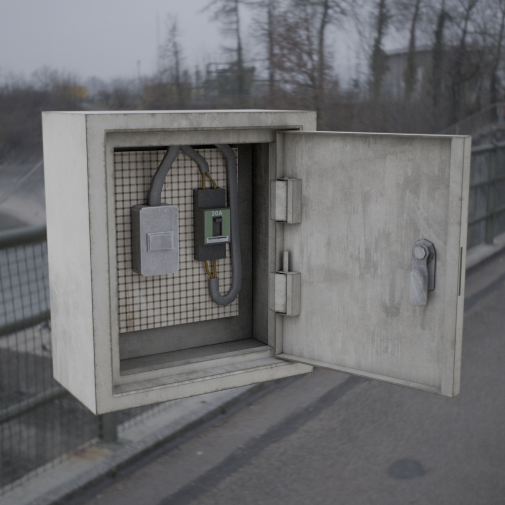 【FBXモデル】屋外用配電ボックス