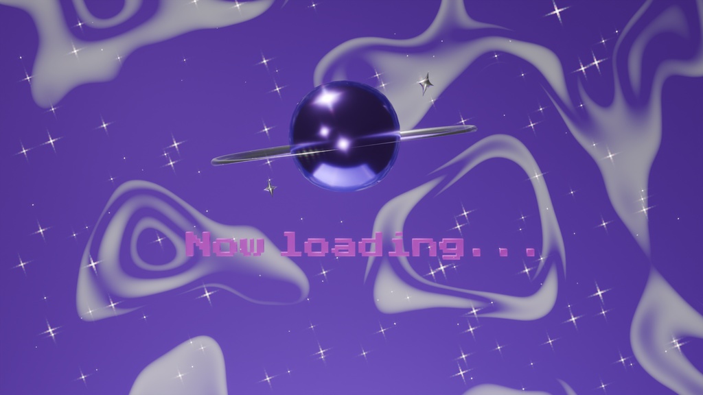 【無料配布】配信や動画に🌌キラキラ土星の待機ループ動画(mp4/gif)