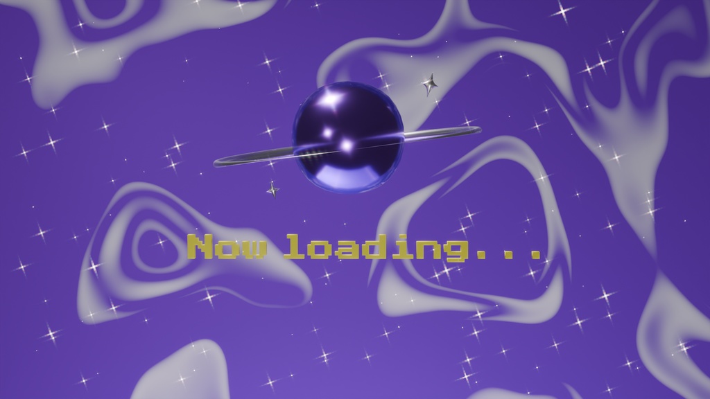 【無料配布】配信や動画に🌌キラキラ土星の待機ループ動画(mp4/gif)