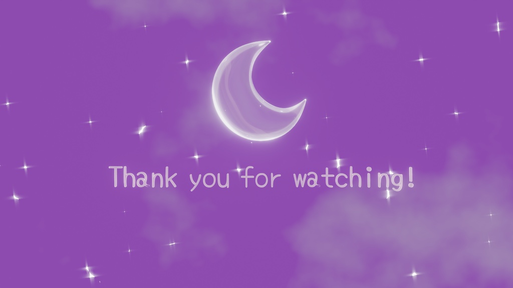 【無料配布】配信や動画に🌙クリスタルムーンの配信終了アニメーション