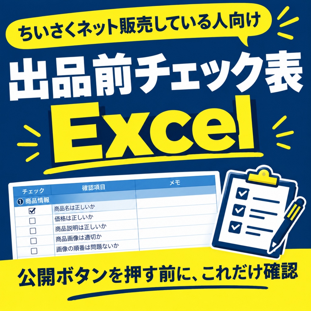 小さくネット販売している人向け｜出品前チェック表Excel