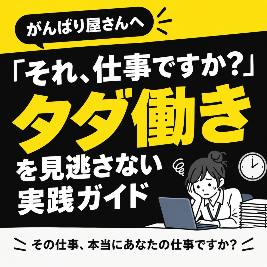 「それ、仕事ですか？」職場のタダ働きを見逃さない実践ガイド