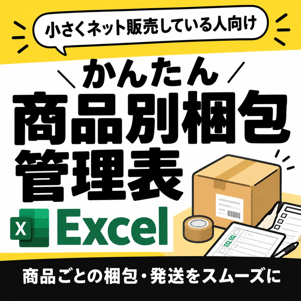 小さくネット販売している人向け｜かんたん商品別梱包管理表Excel
