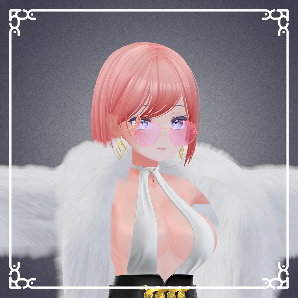 『free』【3D衣装モデル】butterfly_glasses