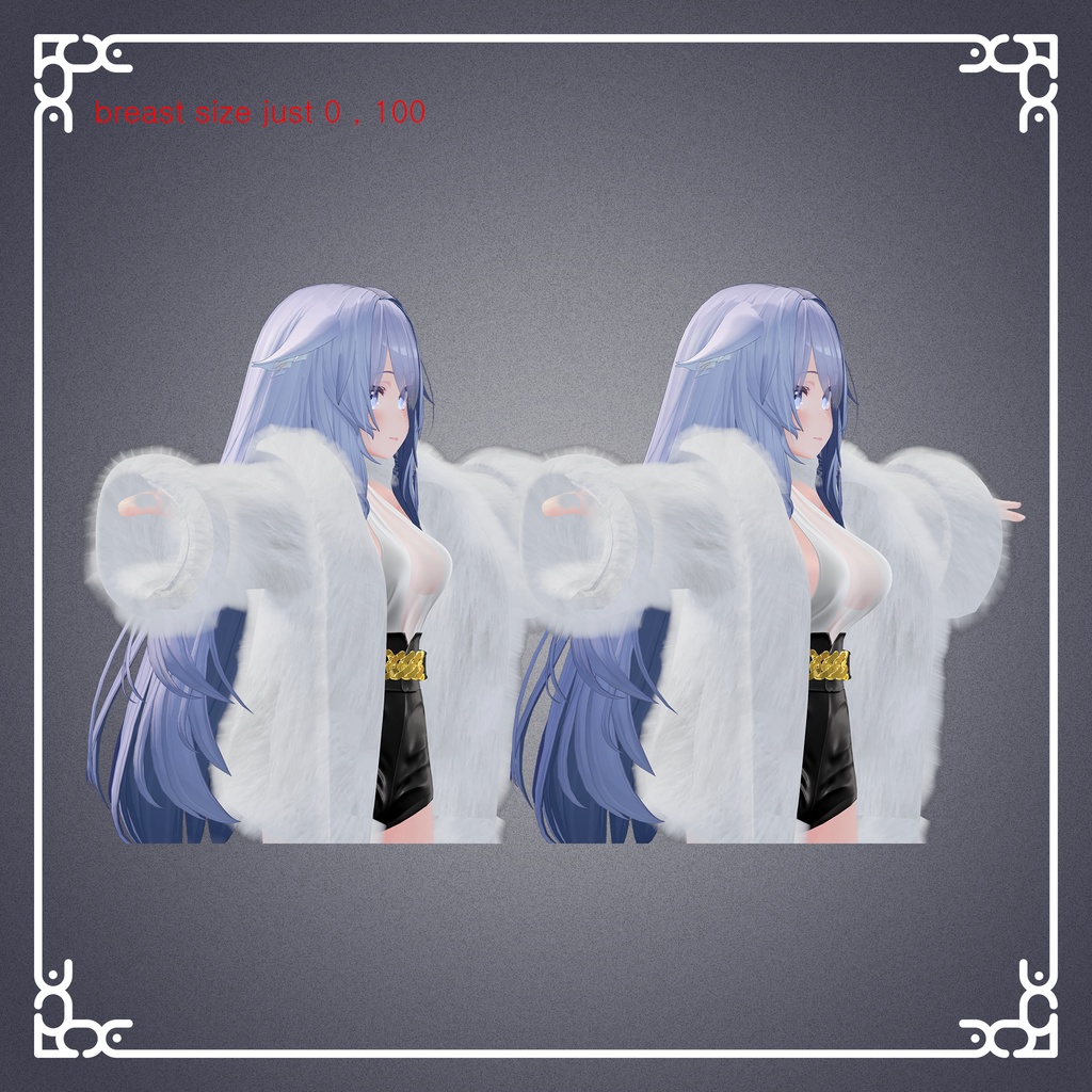 『桔梗,セレスティア,イメリス,Grus』【3D衣装モデル】Fur_coat