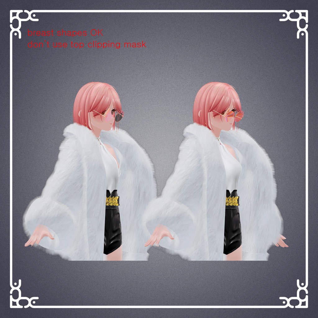 『桔梗,セレスティア,イメリス,Grus』【3D衣装モデル】Fur_coat