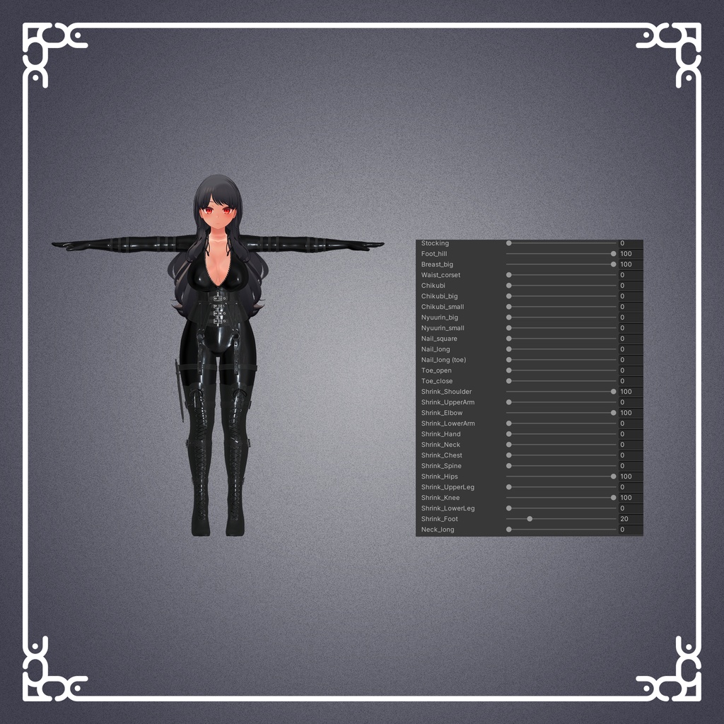 『桔梗,セレスティア,イメリス』【3D衣装モデル】bodysuit