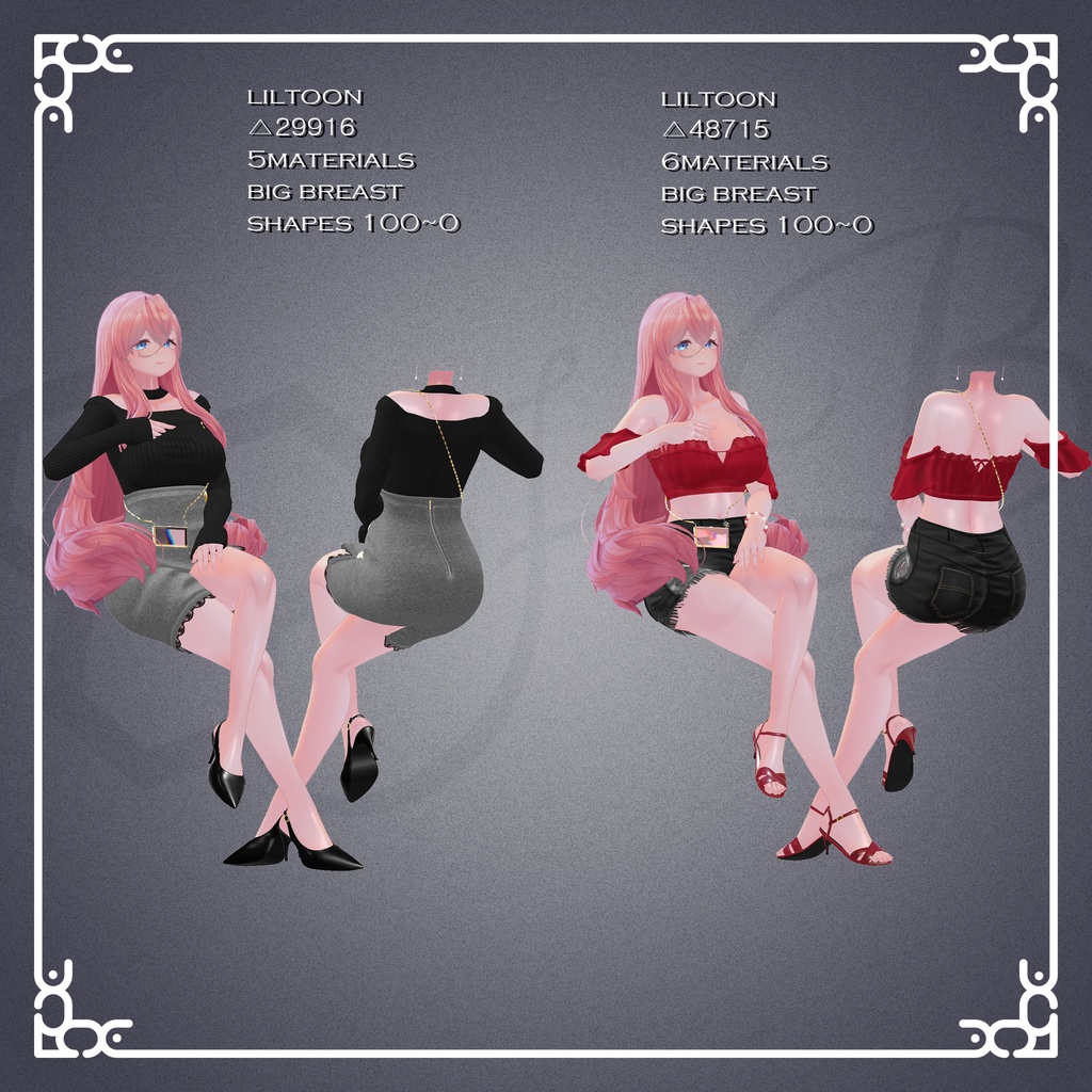 『9アバター対応』【3D衣装モデル】city life wear