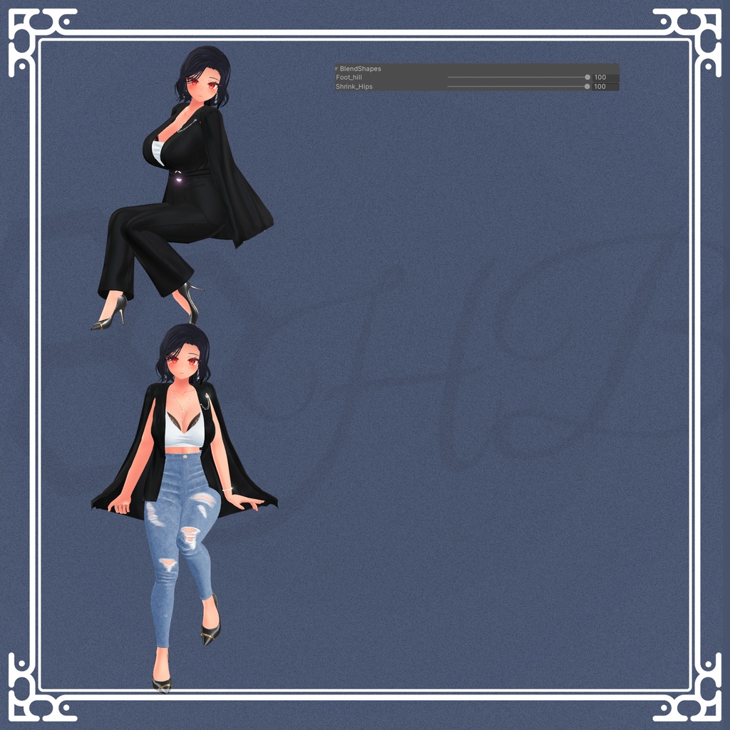 『5アバター対応』【3D衣装モデル】tipsy night