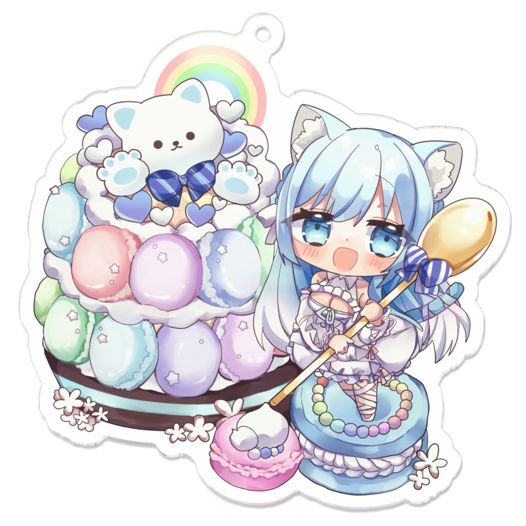 メンバーシップ開設記念レインボーマカロンケーキくるみ
