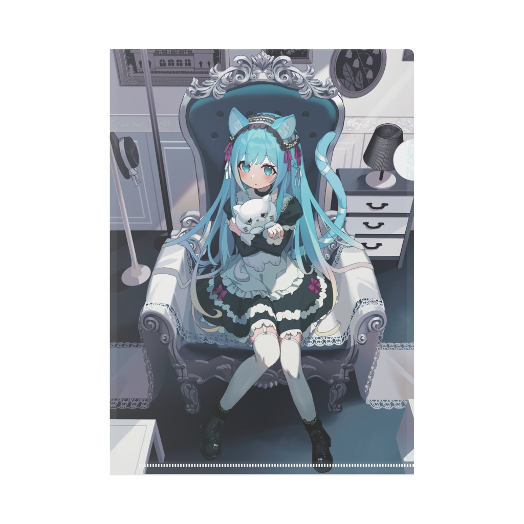 空猫くるみ🌈🐾ゴシックメイドクリアファイル