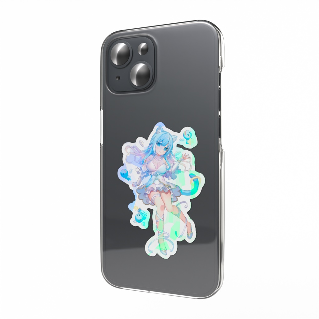 【期間限定品】子猫天使キービジュアルのホログラムスマホステッカー