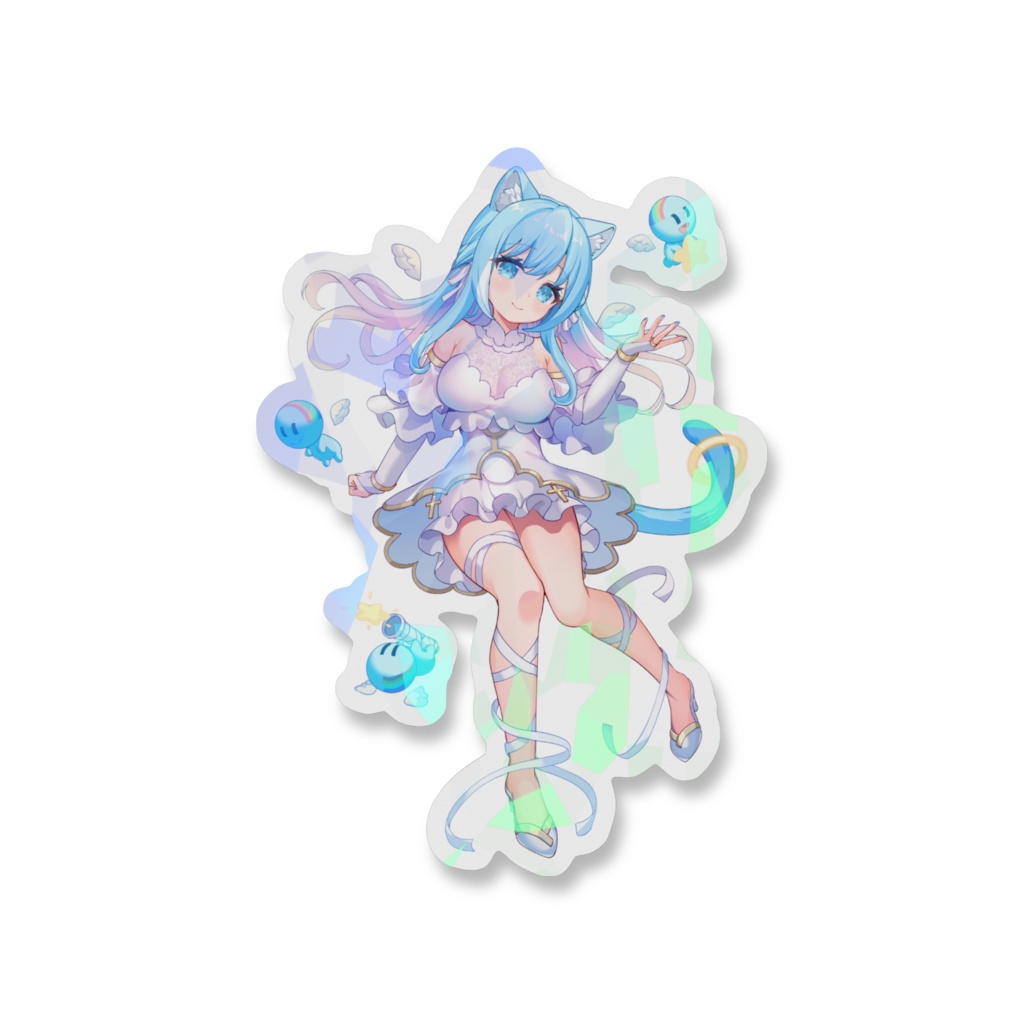 【期間限定品】子猫天使キービジュアルのホログラムスマホステッカー