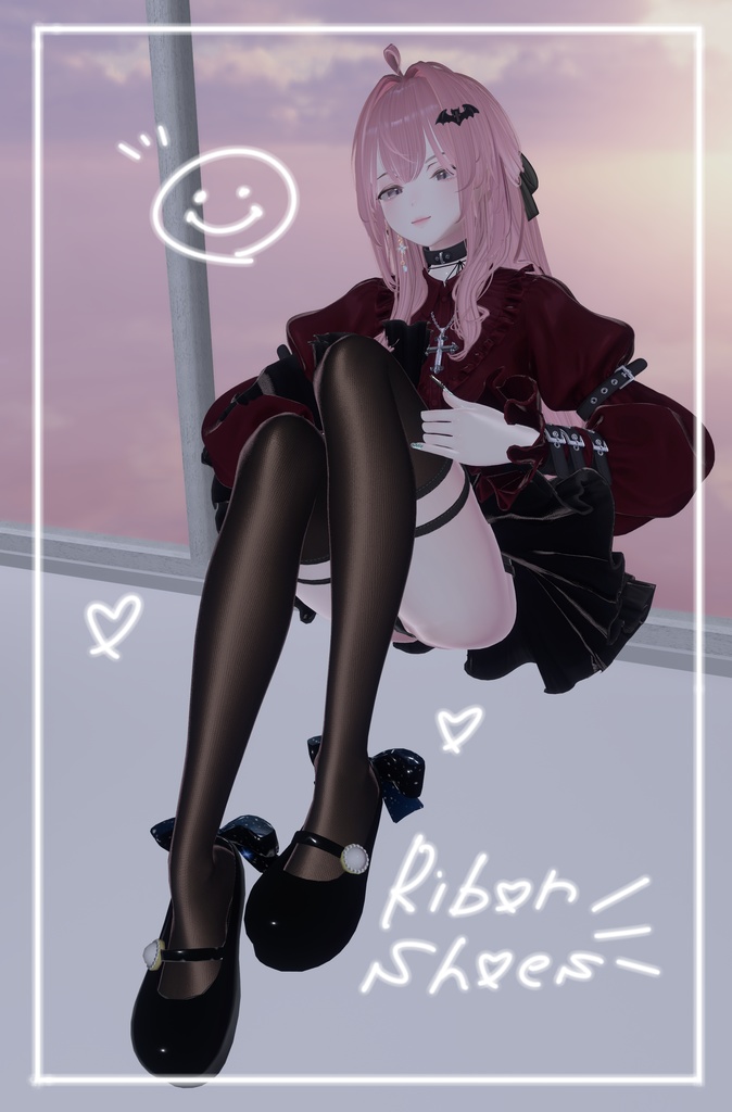 🎀RibonShoes🎀調整用シェイプキーでセミアバター対応🩰