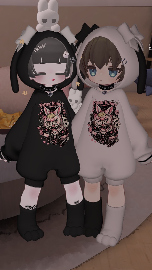 【まめふれんず】lop ear Hoodie