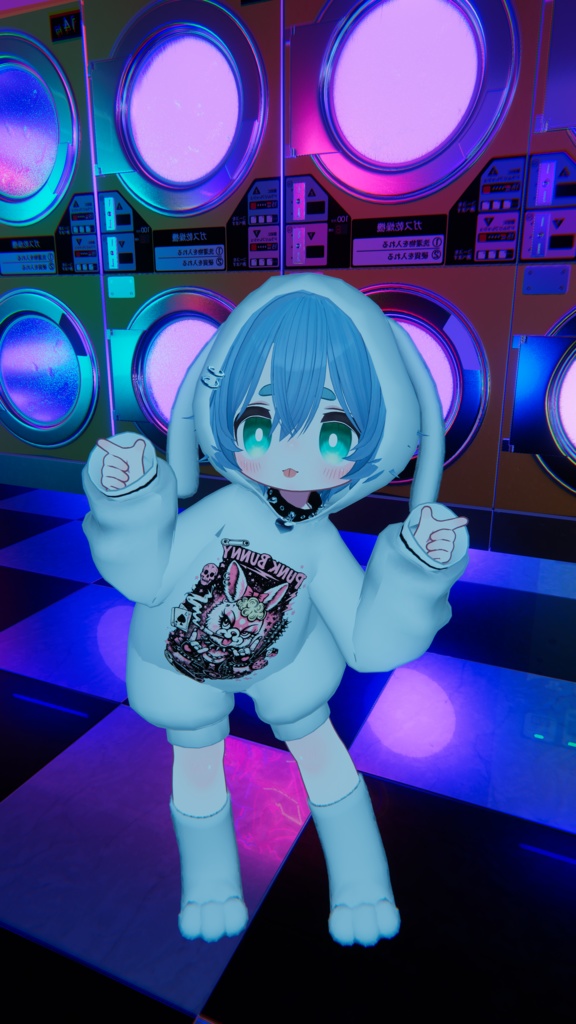 【まめふれんず】lop ear Hoodie