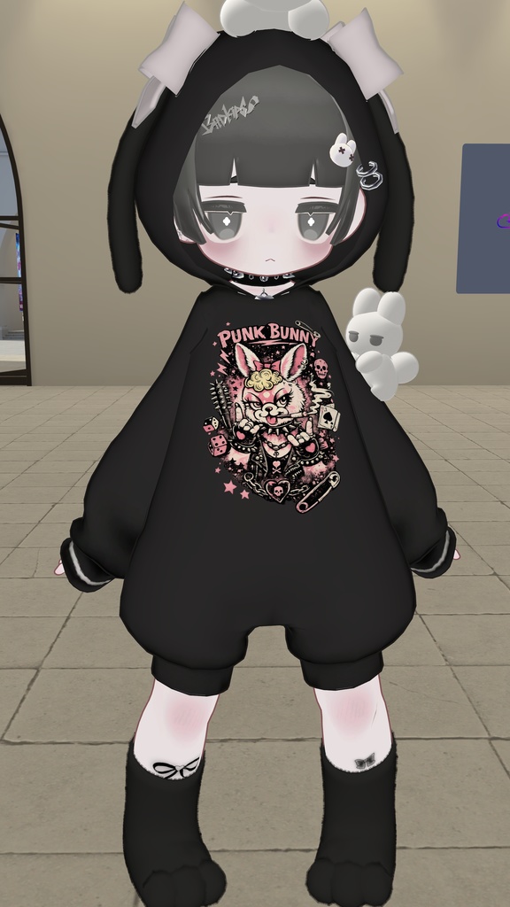 【まめふれんず】lop ear Hoodie