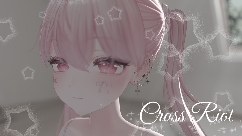 ✟Cross Riot✟　earrings set 19アバター対応