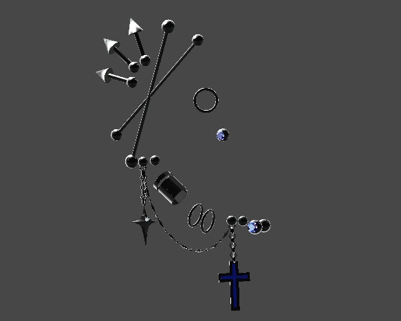 ✟Cross Riot✟ earrings set 17アバター対応