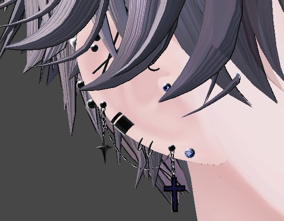 ✟Cross Riot✟ earrings set 17アバター対応