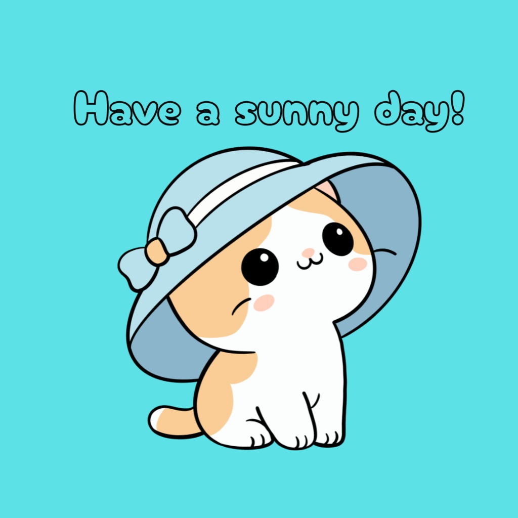 summer cat Stickers 10PNG set